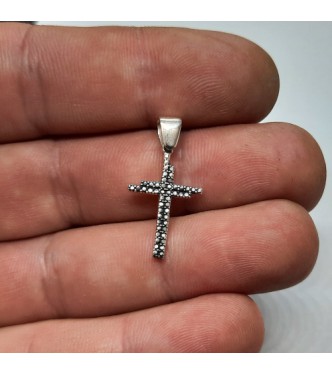 PE001588 Sterling Silver Pendant Cross Genuine Solid Hallmarked 925 Handmade
